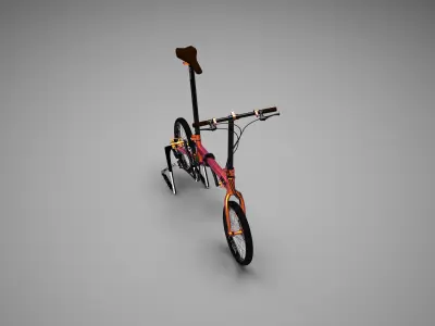 Folding bike for the city  Low-poly 3D model