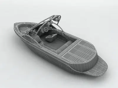 Sport Ski Motor Boat Low-poly 3D model