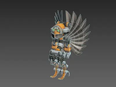 Future robot Low-poly 3D model