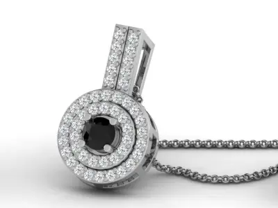 pendant 15 cad files color stone part 03 3D print model