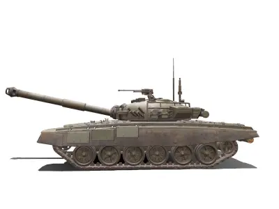 T-72 Main Battle Tank Low-poly PBR Low-poly 3D model