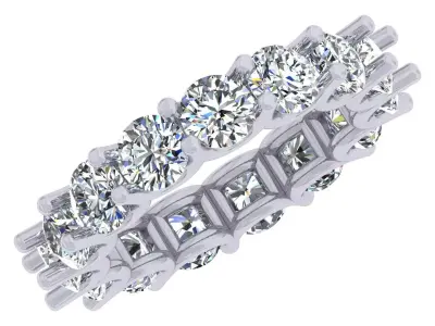 Round Stone Eternity Band 3D print model