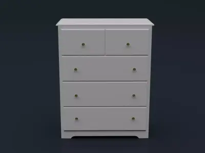 Wooden  Drawer Low-poly 3D model