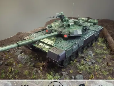 Tank T90 Low-poly 3D model