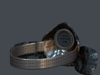 Gas mask helmet 3d model scifi Low-poly Low-poly 3D model Low-poly 3D model 32