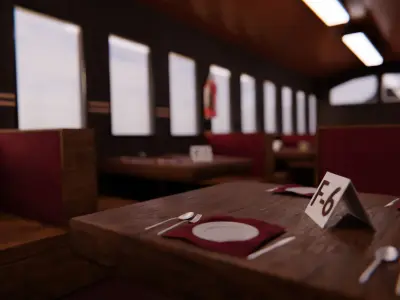 7 cabins steam train  3D model