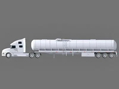 White Tanker Truck 1 3D model