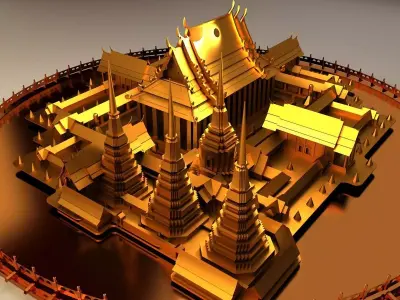 Chinese ancient temple  3D model buy