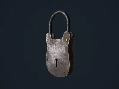 PadLock metal Low-poly 3D model