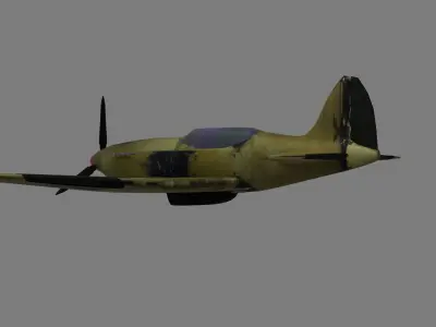 Low Poly Mig-3 fighter plane with propellers Free low-poly 3D model