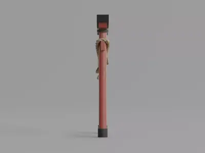 Japanese Torii Gate with Shimenawa Rope and Tassels Low-poly 3D model