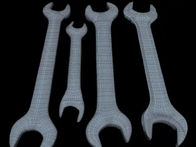 Wrench Low Poly wrenches - wrenches Low-poly 3D model