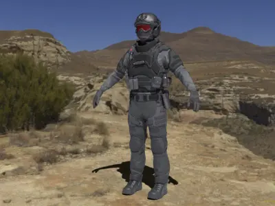 Special Forces Soldier Rigged 3D model