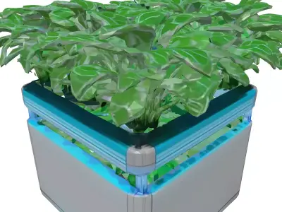 Futuristic Smart LED Plant Planter 3D model