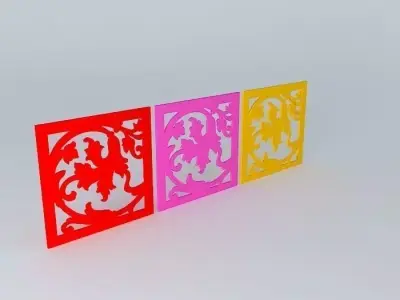 WOODEN FLORAL CUT OUT 1  Free 3D model