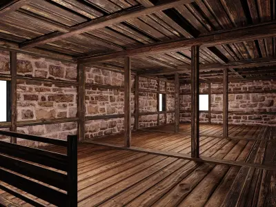 Old Medieval Building House 4K Textures GameReady 61 Low-poly 3D model