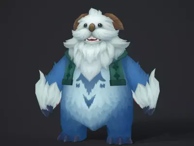 Snowman Monster Low-poly 3D model