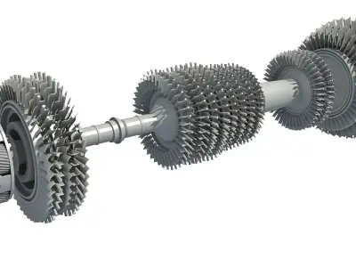 Aircraft Engine Turbine 3D model by 3D-Horse