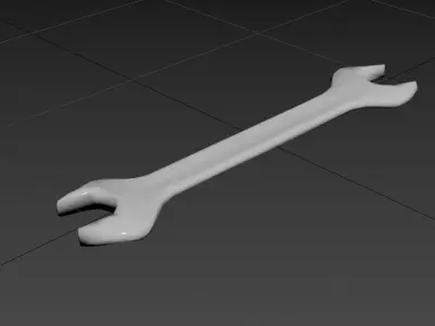 Wrench key Low-poly 3D model