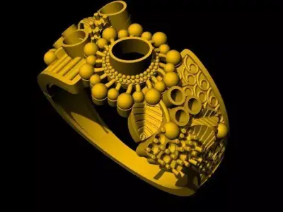 antique ring 3dm file 3D print model shop