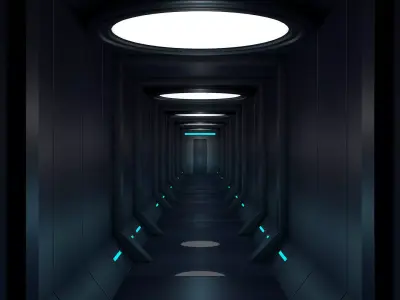 Sci Fi Tunnel 3D model 56