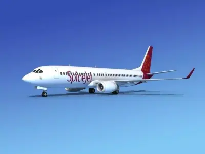 Boeing 737-800 Spice Jet 3D model
