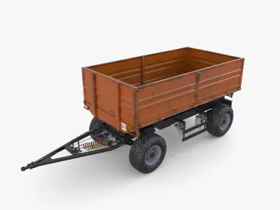 Agro trailer V8 Low-poly 3D model
