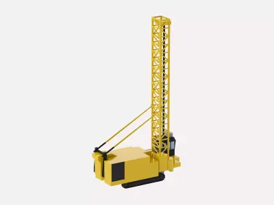 Drill Rig Mining D6640 Simplified Low-poly 3D model