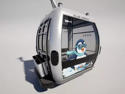 Cable Car Gondola Low-poly 3D model
