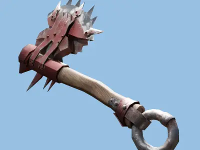 Ork Axe Low-poly 3D model