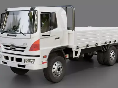 Hino 500 Flatbed Truck 2016 3D model