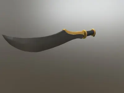 3D elven blade Low-poly 3D model