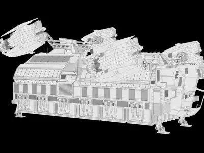 Sci Fi Spaceship - Cargo Ship - 3D model