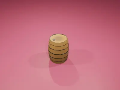 Barrel Low-poly 3D model 2