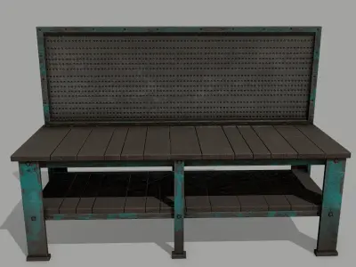 workbench bench Low-poly 3D model purchase