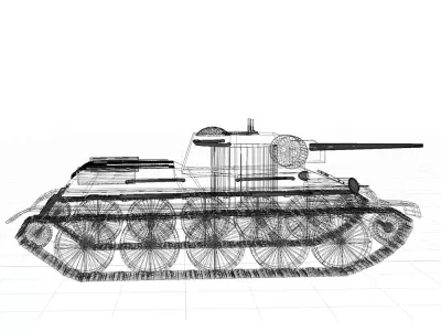 WW2 Soviet T-34 Tank the Fighting Girlfriend 3D model
