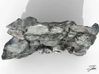 Statue 6 of jesus in rock Low-poly 3D model