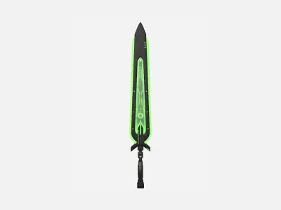 SciFi Sword B03 Black Green - Sci Fi Weapon Design Low-poly 3D model