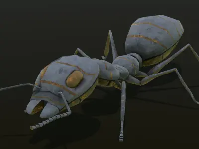 Ant 3D Model Animated and Rigged Low-poly 3D model
