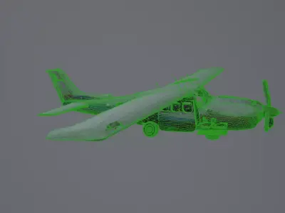 destroyed airplane 3D model