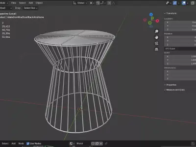 Adele Iron Wire Stool - Industrial Minimalist Counter Stool Low-poly 3D model