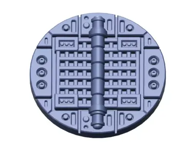 Sci-Fi Grated Floor Base Toppers 32mm Round Bases 3D print model