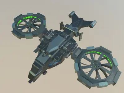 ASU-001 Zephyrs Tactical Helicopter Low-poly 3D model