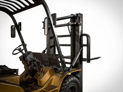 forklift truck Low-poly 3D model get