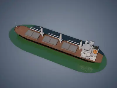 Bulk Carrier Low-poly 3D model