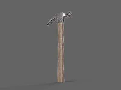 PBR Claw Hammer Wood1 Low-poly 3D model