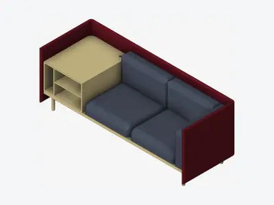 Sofa - Contemporary - Flame - Medium - Corner Shelf Low-poly 3D model order