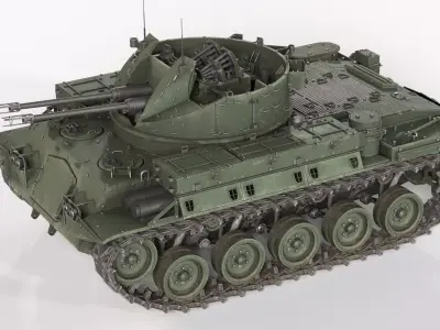 M42 Duster 40mm Anti Aircraft Tank Low-poly 3D model