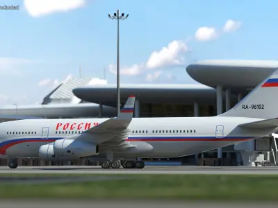 Ilyushin IL-96 Presidential Aircraft Simple Interior 3D model
