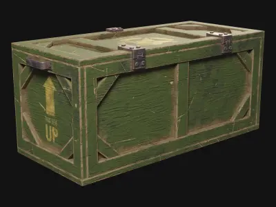 Military Wooden Box 1 Low-poly 3D model